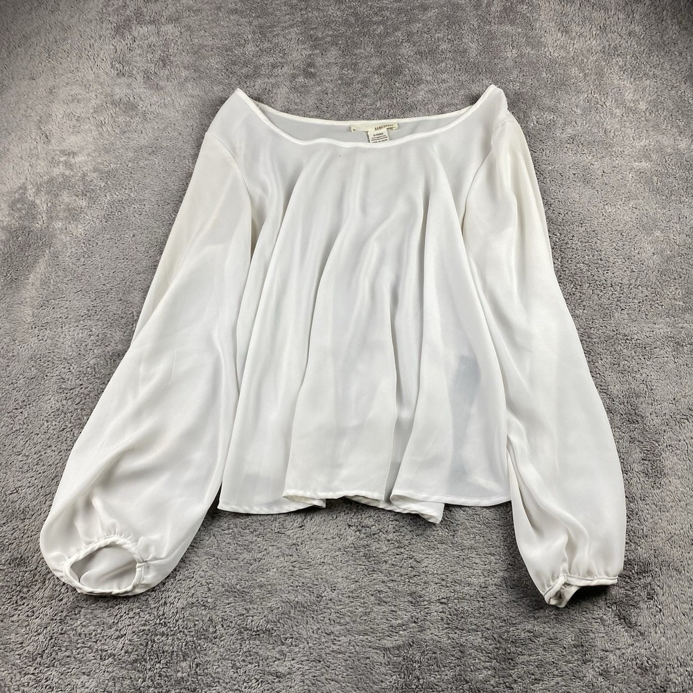 Sans Souci Bell Sleeve Top Womens Small White